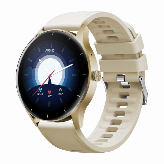 Smartwatch Damski Gravity GT2-4 na pasku gumowym w kolorze Złoty/Złoty o szerokości 22mm Smartwatch Damski Gravity GT2-4 na pasku gumowym w kolorze Złoty/Złoty o szerokości 22mm