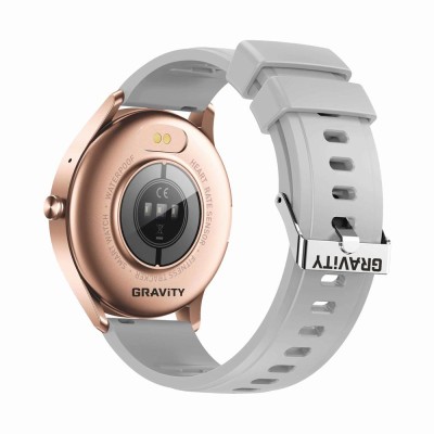 Smartwatch Damski Gravity GT2-5 na pasku gumowym w kolorze Różowy/Szary o szerokości 22mm