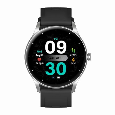 Smartwatch Damski Gravity GT2-6 na pasku gumowym w kolorze Srebrny/Czarny o szerokości 22mm