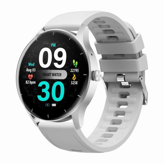 Smartwatch Damski Gravity GT2-7 na pasku gumowym w kolorze Srebrny/Szary o szerokości 22mm Smartwatch Damski Gravity GT2-7 na pasku gumowym w kolorze Srebrny/Szary o szerokości 22mm
