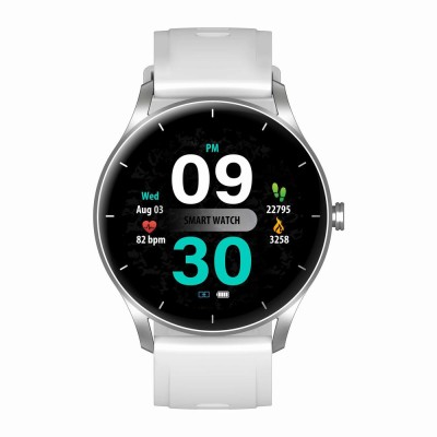 Smartwatch Damski Gravity GT2-7 na pasku gumowym w kolorze Srebrny/Szary o szerokości 22mm