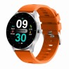 Smartwatch Damski Gravity GT2-8 na pasku gumowym w kolorze Srebrny/Pomarańczowy o szerokości 22mm