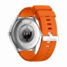 Smartwatch Damski Gravity GT2-8 na pasku gumowym w kolorze Srebrny/Pomarańczowy o szerokości 22mm