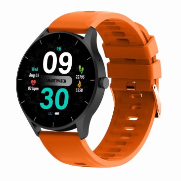 Smartwatch Damski Gravity GT2-9 na pasku gumowym w kolorze Czarny/Pomarańczowy o szerokości 22mm