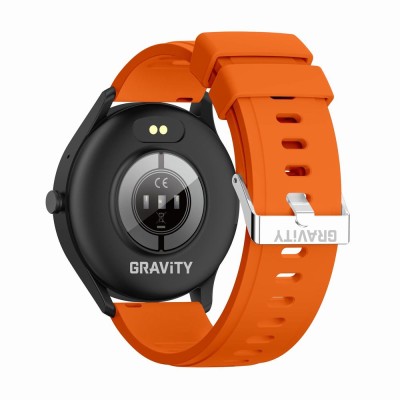 Smartwatch Damski Gravity GT2-9 na pasku gumowym w kolorze Czarny/Pomarańczowy o szerokości 22mm