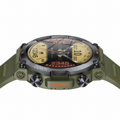 Smartwatch Męski Gravity GT7-3 PRO na pasku gumowym w kolorze Khaki/Khaki o szerokości 22mm