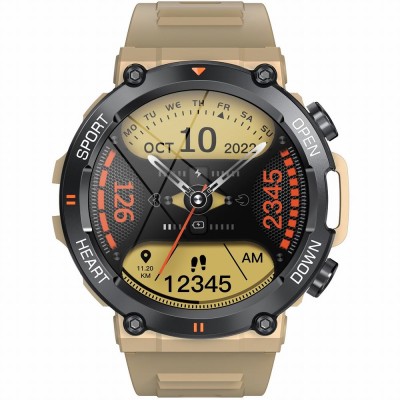Smartwatch Męski Gravity GT7-4 PRO na pasku gumowym w kolorze Szary/Szary o szerokości 22mm