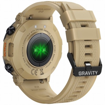 Smartwatch Męski Gravity GT7-4 PRO na pasku gumowym w kolorze Szary/Szary o szerokości 22mm