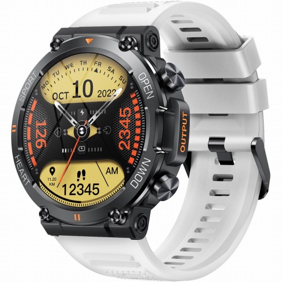 Smartwatch Damski Gravity GT7-6 PRO na pasku gumowym w kolorze Czarny/Biały o szerokości 22mm Smartwatch Damski Gravity GT7-6 PRO na pasku gumowym w kolorze Czarny/Biały o szerokości 22mm