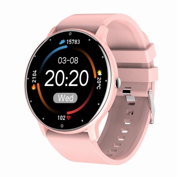 Smartwatch Damski Gravity GT1-1 na pasku gumowym w kolorze Różowy/Różowy o szerokości 22mm