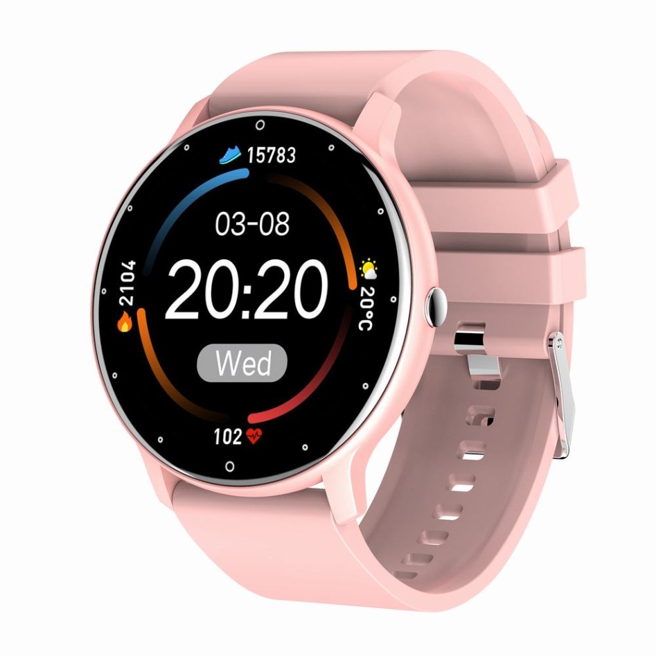 Smartwatch Damski Gravity GT1-1 na pasku gumowym w kolorze Różowy/Różowy o szerokości 22mm