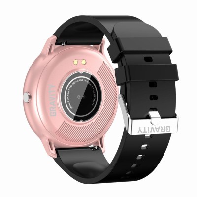 Smartwatch Damski Gravity GT1-2 na pasku gumowym w kolorze Różowy/Czarny o szerokości 22mm