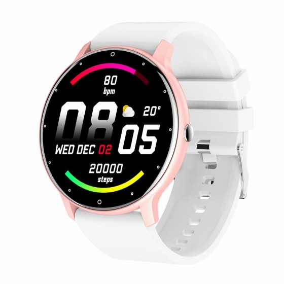 Smartwatch Damski Gravity GT1-7 na pasku gumowym w kolorze Różowy/Biały o szerokości 22mm Smartwatch Damski Gravity GT1-7 na pasku gumowym w kolorze Różowy/Biały o szerokości 22mm