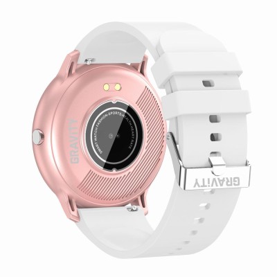 Smartwatch Damski Gravity GT1-7 na pasku gumowym w kolorze Różowy/Biały o szerokości 22mm