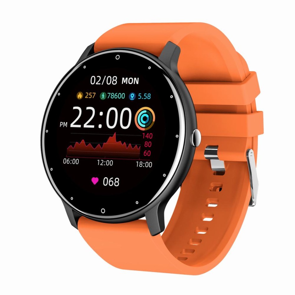 Smartwatch Męski Gravity GT1-9 na pasku gumowym w kolorze Czarny/Pomarańczowy o szerokości 22mm
