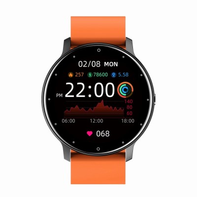 Smartwatch Męski Gravity GT1-9 na pasku gumowym w kolorze Czarny/Pomarańczowy o szerokości 22mm
