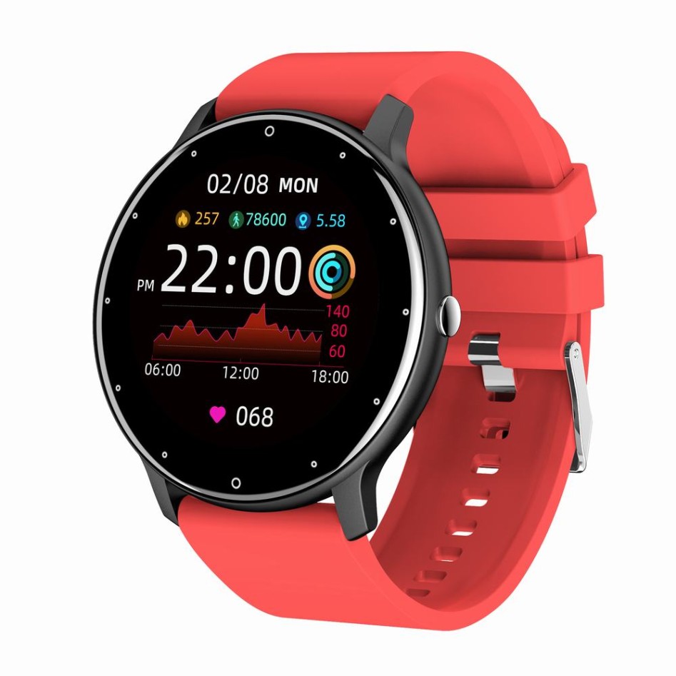 Smartwatch Męski Gravity GT1-10 na pasku gumowym w kolorze Czarny/Czerwony o szerokości 22mm