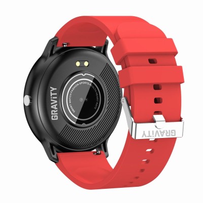 Smartwatch Męski Gravity GT1-10 na pasku gumowym w kolorze Czarny/Czerwony o szerokości 22mm