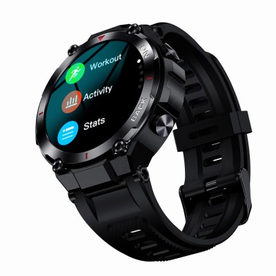Smartwatch Męski Gravity GT8-1 na pasku gumowym w kolorze Czarny/Czarny o szerokości 22mm