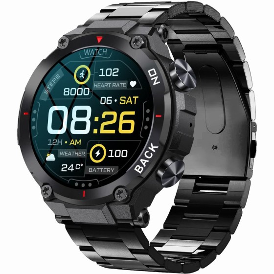 Smartwatch Męski Gravity GT8-2 na bransolecie stalowej w kolorze Czarny/Czarny o szerokości 22mm Smartwatch Męski Gravity GT8-2 na bransolecie stalowej w kolorze Czarny/Czarny o szerokości 22mm