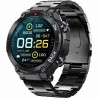 Smartwatch Męski Gravity GT8-2 na bransolecie stalowej w kolorze Czarny/Czarny o szerokości 22mm