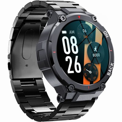 Smartwatch Męski Gravity GT8-2 na bransolecie stalowej w kolorze Czarny/Czarny o szerokości 22mm