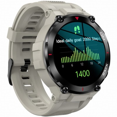 Smartwatch Męski Gravity GT8-4 na pasku gumowym w kolorze Szary/Szary o szerokości 22mm