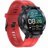 Smartwatch Męski Gravity GT8-5 na pasku gumowym w kolorze Czarny/Czerwony o szerokości 22mm