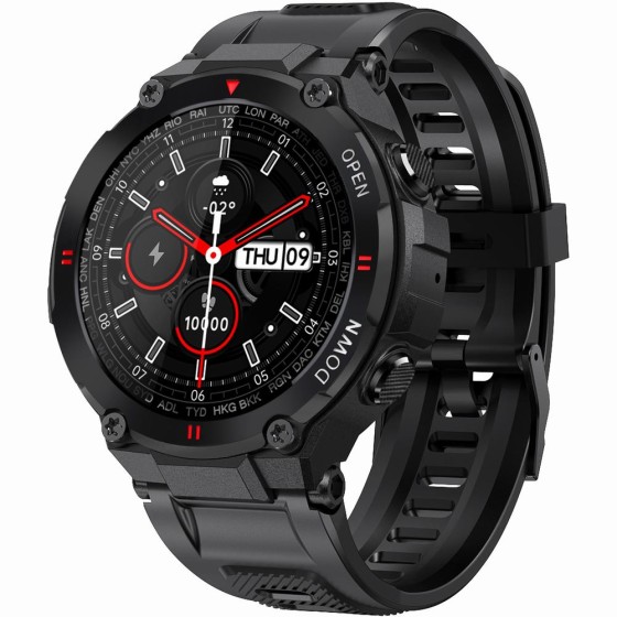 Smartwatch Męski Gravity GT7-1 na pasku gumowym w kolorze Czarny/Czarny o szerokości 22mm Smartwatch Męski Gravity GT7-1 na pasku gumowym w kolorze Czarny/Czarny o szerokości 22mm
