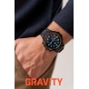 Smartwatch Męski Gravity GT7-1 na pasku gumowym w kolorze Czarny/Czarny o szerokości 22mm