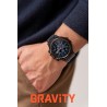 Smartwatch Męski Gravity GT7-2 na bransolecie stalowej w kolorze Czarny/Czarny o szerokości 22mm