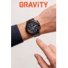 Smartwatch Męski Gravity GT7-2 na bransolecie stalowej w kolorze Czarny/Czarny o szerokości 22mm