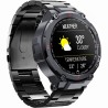 Smartwatch Męski Gravity GT7-2 na bransolecie stalowej w kolorze Czarny/Czarny o szerokości 22mm