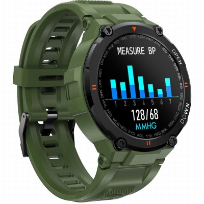 Smartwatch Męski Gravity GT7-3 na pasku gumowym w kolorze Khaki/Khaki o szerokości 22mm