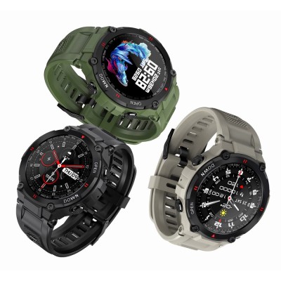 Smartwatch Męski Gravity GT7-3 na pasku gumowym w kolorze Khaki/Khaki o szerokości 22mm