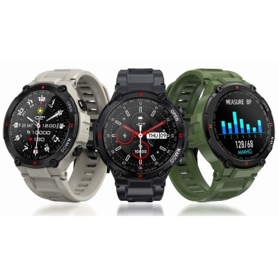 Smartwatch Męski Gravity GT7-3 na pasku gumowym w kolorze Khaki/Khaki o szerokości 22mm