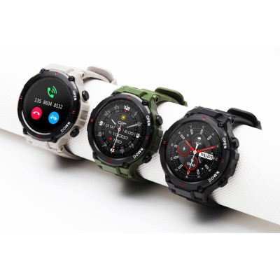 Smartwatch Męski Gravity GT7-3 na pasku gumowym w kolorze Khaki/Khaki o szerokości 22mm