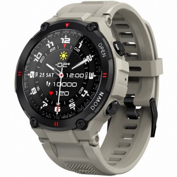Smartwatch Męski Gravity GT7-4 na pasku gumowym w kolorze Szary/Szary o szerokości 22mm