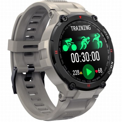 Smartwatch Męski Gravity GT7-4 na pasku gumowym w kolorze Szary/Szary o szerokości 22mm