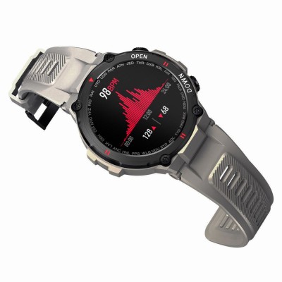 Smartwatch Męski Gravity GT7-4 na pasku gumowym w kolorze Szary/Szary o szerokości 22mm