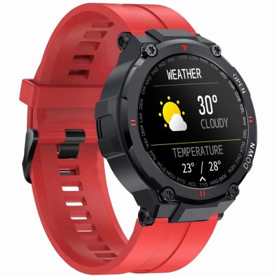 Smartwatch Męski Gravity GT7-5 na pasku gumowym w kolorze Czarny/Czerwony o szerokości 22mm