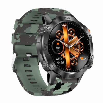 Smartwatch Męski Gravity GT20-6 na pasku gumowym w kolorze Czarny/Zielony Moro o szerokości 22mm