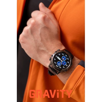Smartwatch Męski Gravity GT9-5  w kolorze Czarny/Czarny o szerokości 22mm