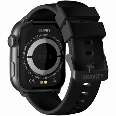 Smartwatch Męski Gravity GT28-1 na pasku gumowym w kolorze Czarny/Czarny o szerokości 22mm