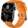 Smartwatch Męski Gravity GT28-2 na pasku gumowym w kolorze Czarny/Pomarańczowy o szerokości 22mm