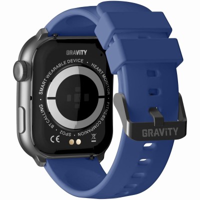 Smartwatch Męski Gravity GT28-3 na pasku gumowym w kolorze Czarny/Granatowy o szerokości 22mm