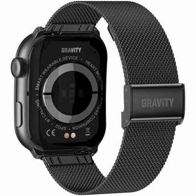 Smartwatch Męski Gravity GT28-4 na pasku gumowym w kolorze Czarny/Khaki o szerokości 22mm