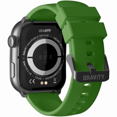 Smartwatch Męski Gravity GT28-4 na pasku gumowym w kolorze Czarny/Khaki o szerokości 22mm