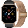 Smartwatch Damski Gravity GT28-5 na pasku gumowym w kolorze Różowe Złoto/Czarny o szerokości 22mm
