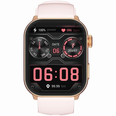Smartwatch Damski Gravity GT28-6 na pasku gumowym w kolorze Różowe Złoto/Różowy o szerokości 22mm